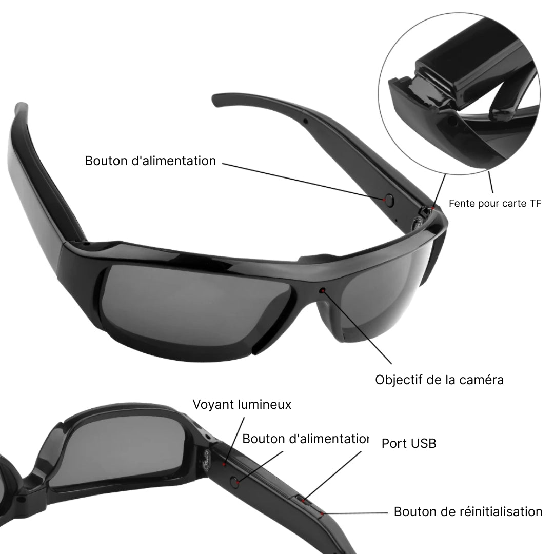 Sunglasses with built-in camera